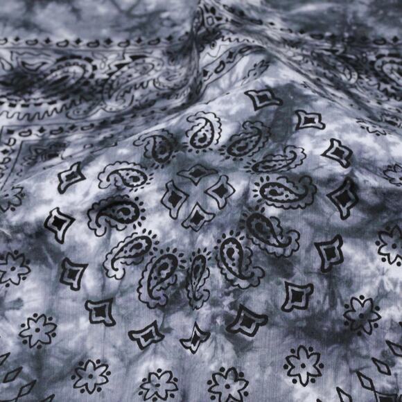 Handcrafted TIe Dye Bandana Marble Design Grey Black Head Wrap Head Covering - Picture 1 of 8